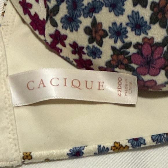 Cacique Lightly Lined Full Coverage Floral Print Bra, 42DDD - Picture 3 of 4